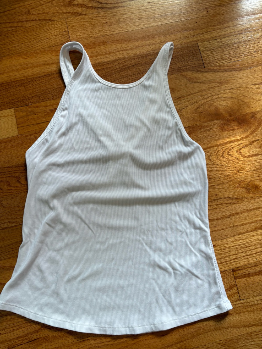 Athleta Signature Ribbed Y Backed Tank White